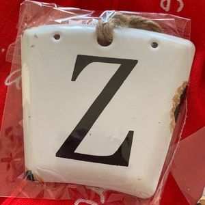 NEW Enamel  Metal Monogram Ornament Decor Distressed Letter “Z”